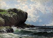 Alfred Thompson Bricher, Rocky Head with Sailboats in Distance